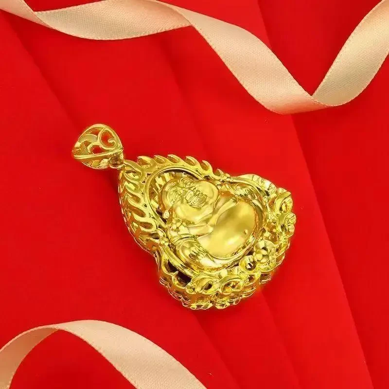 合金吊坠 【孟加拉赤金】弥勒佛吊坠金色饰品气质时尚精美挂坠女士
