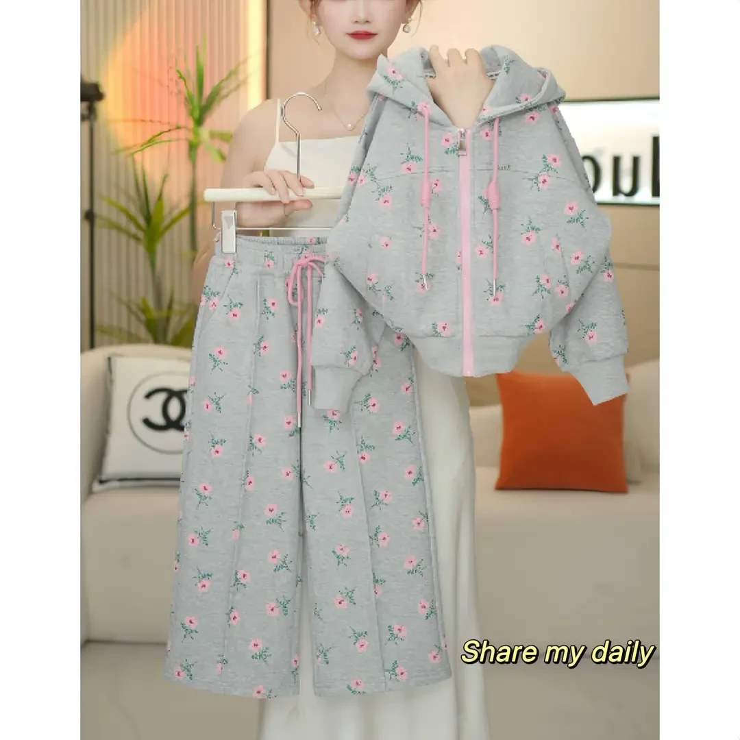 女童儿童套装2025秋季新款韩版碎花洋气外套裤子休闲时尚两件套秋