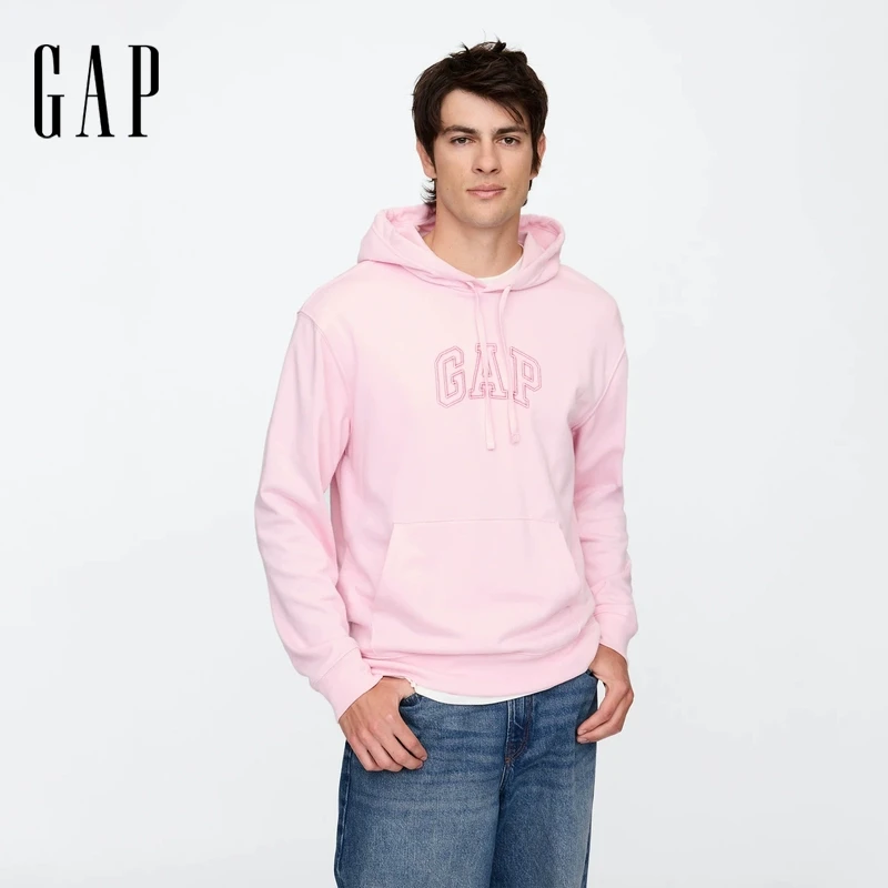 男女装2025春季新款logo抽绳连帽口袋卫衣百搭休闲上衣708409