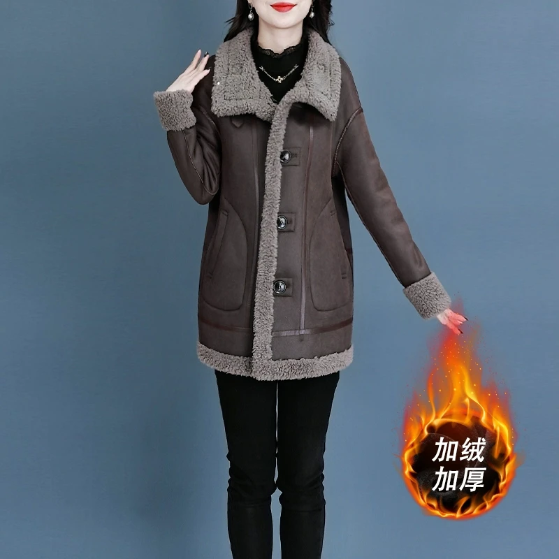 拉夏贝尔小香风外套女士2025新款爆款秋冬今年加绒加厚高端中长款