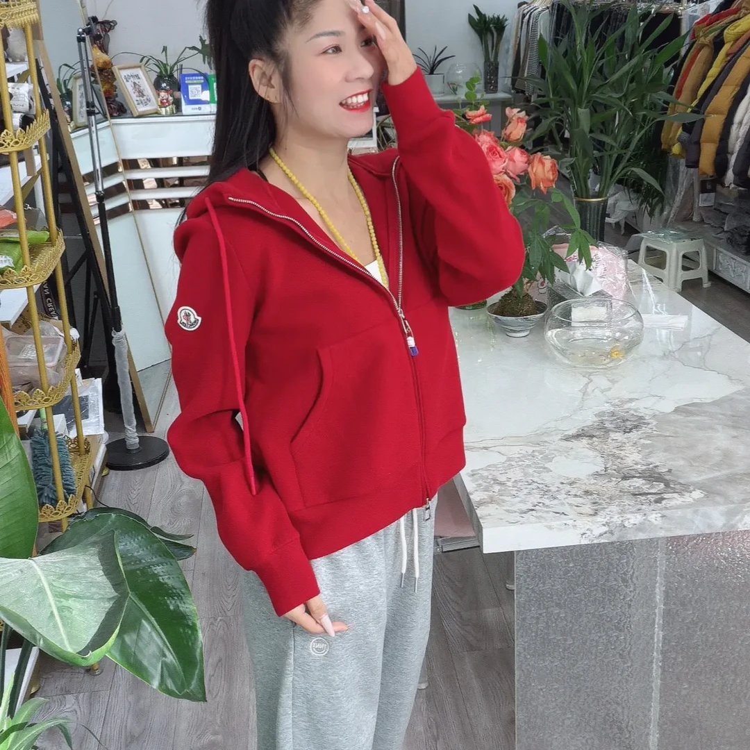 双拉链连帽加绒卫衣女冬季韩版宽松显瘦简约百搭加厚保暖上衣潮