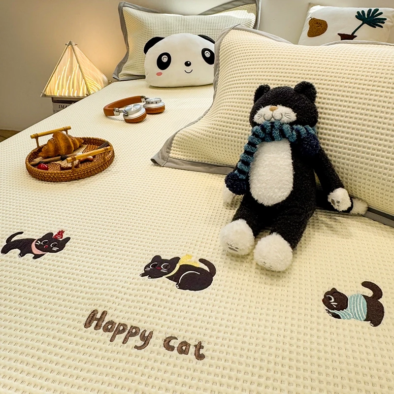 A类奶油冰豆豆凉席冰丝席夏天专用2025新款夏季床笠款席子可机洗