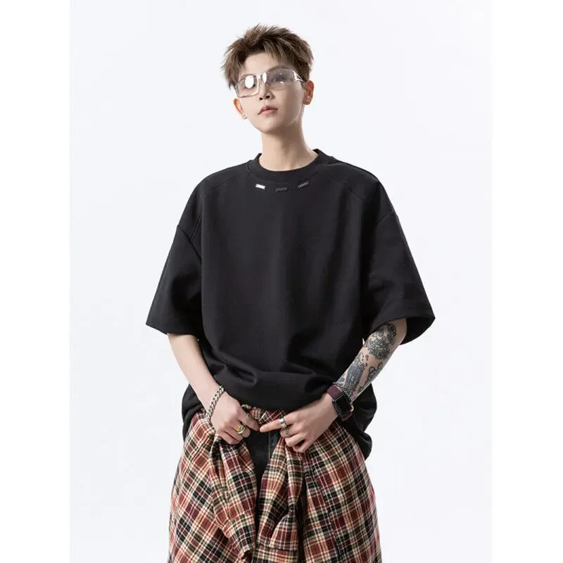 短袖T恤男2025春季新款美式260克重磅潮流青少年宽松休闲半袖体恤