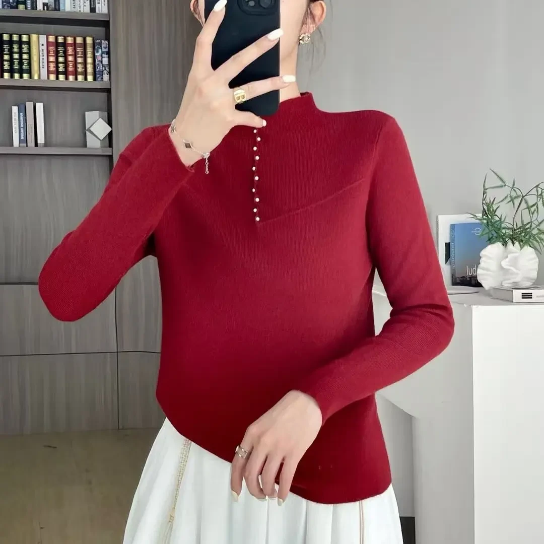 依美阁女装推介针织衫时尚百搭半高领