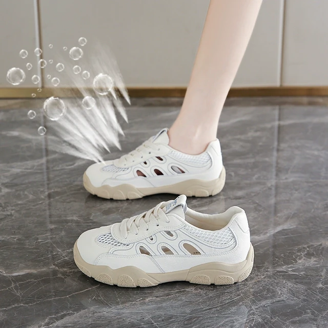 运动凉鞋女夏季2025新款跑步减震轻便百搭小白鞋薄款网面透气女鞋
