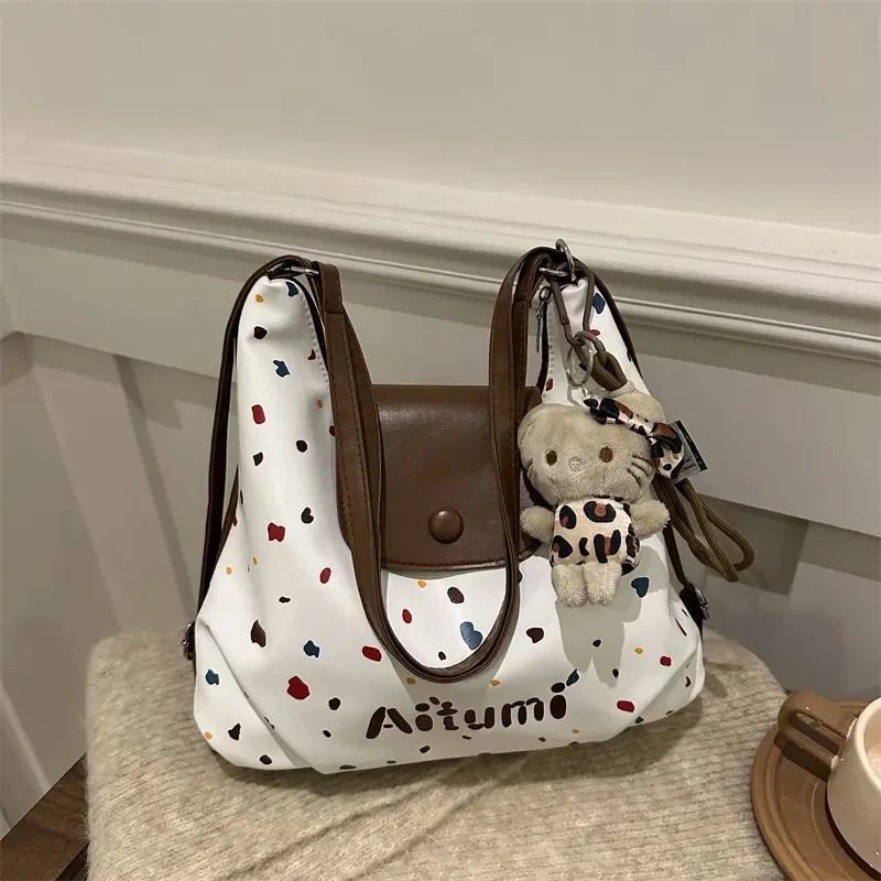 【欧若风】女款包2025新款复古大容量单肩通勤波点时尚百搭托特包包