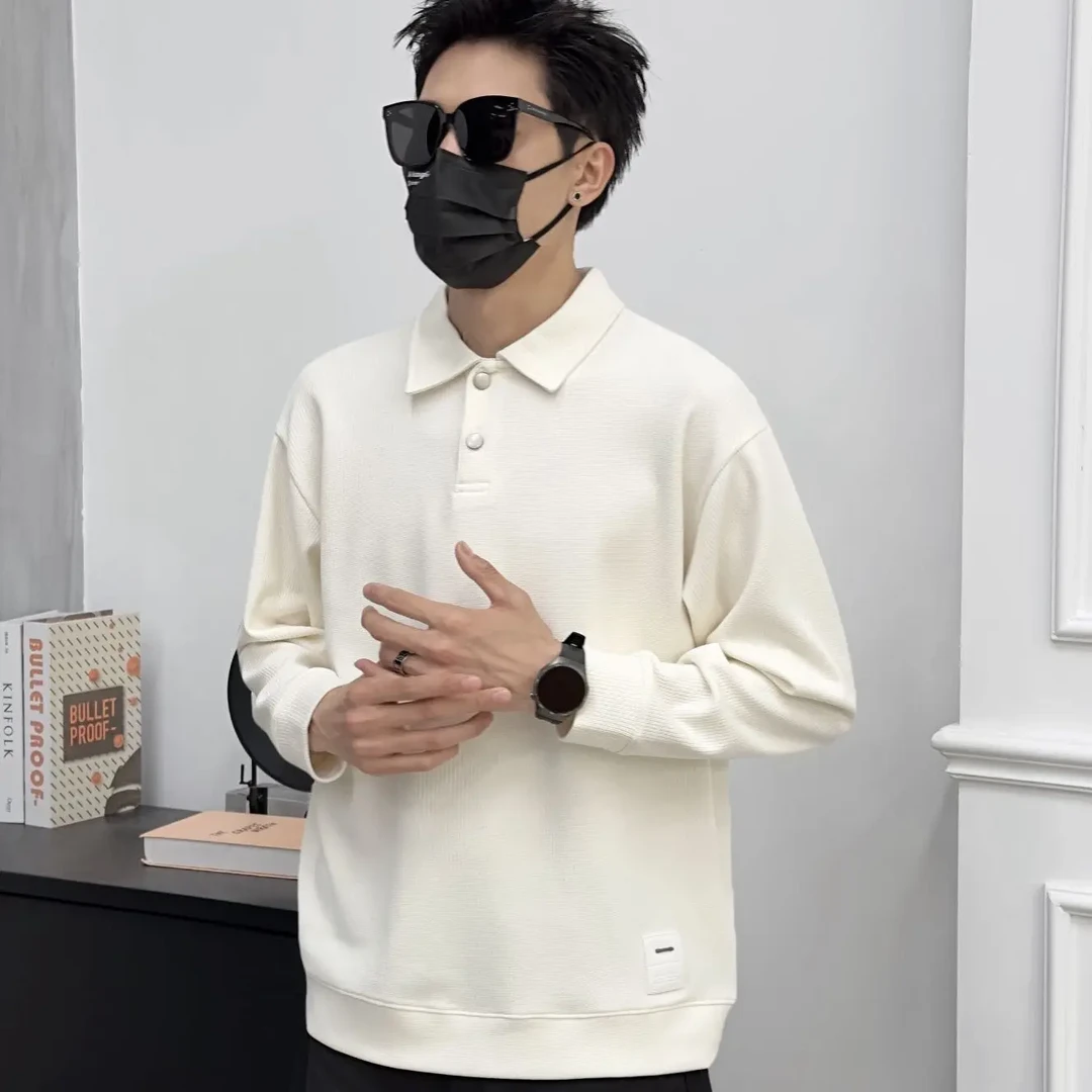 秋冬加绒加厚款翻领长袖常规款卫衣打底百搭上衣宽松潮流韩版3551