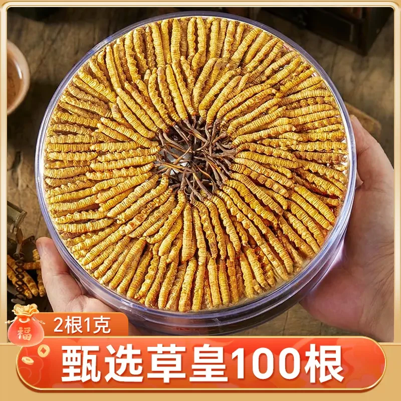 【甄选100根草皇】冬虫夏草 2根1克 高品质头期足干虫草礼盒