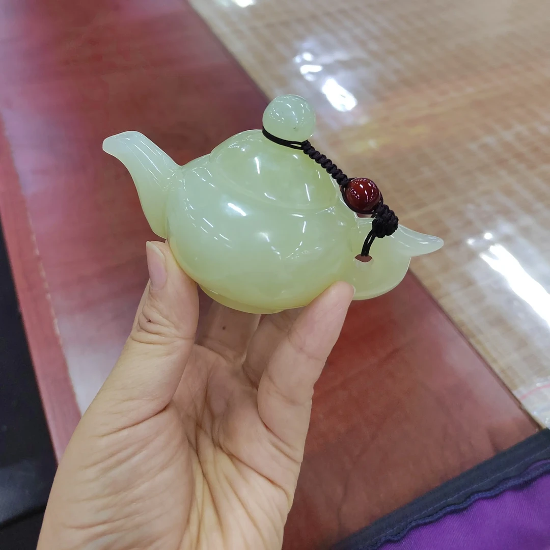 天然岫玉手工雕刻把把壶手玩件礼品