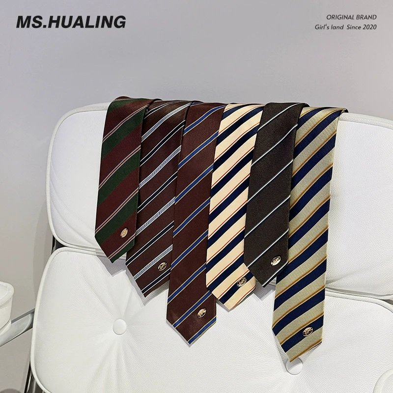 花铃太太jk条纹领带原创新款手打领带韩版印花学院风衬衫领结女