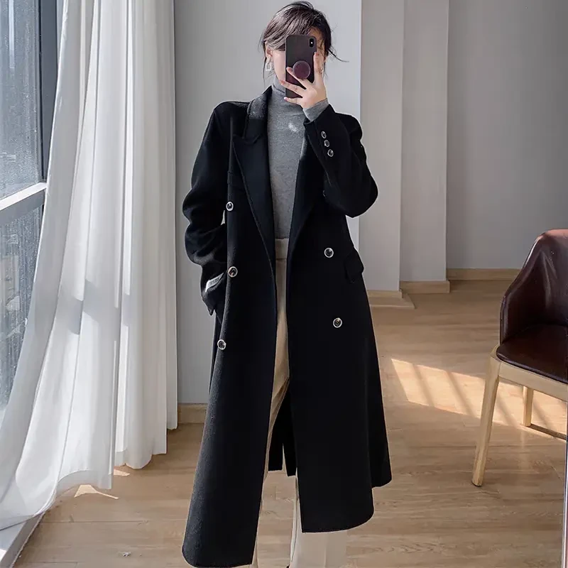 新款时尚经典百搭双面呢大衣8310