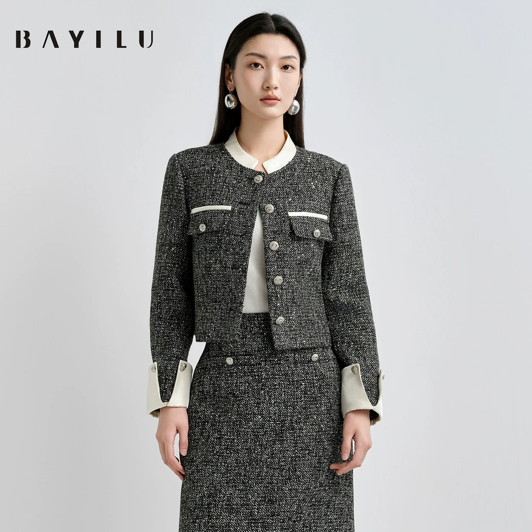 【丽姐】芭依璐2025春季小香风外套女显瘦通勤上衣91W5935