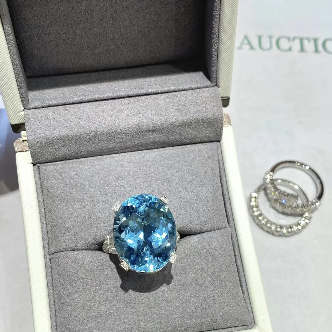 联系客服专用～圣玛利亚色海蓝宝石戒指～勿拍