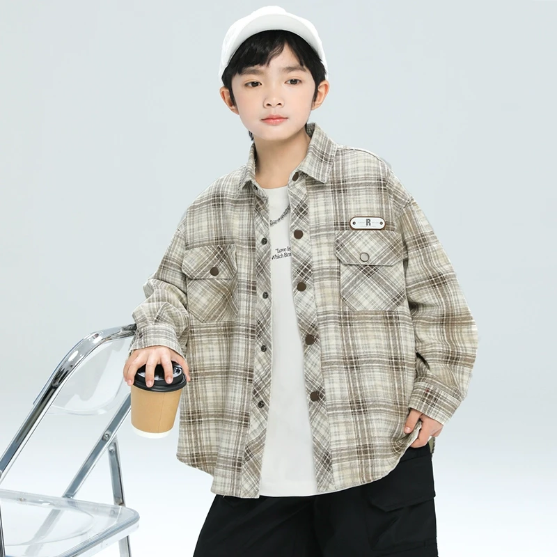 男童春秋款衬衫2025新款春季薄款中大儿童男孩上衣潮【TQ】A5132