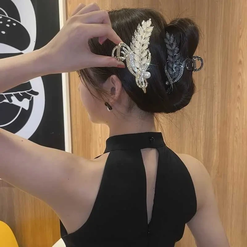 气质金色麦穗抓夹透视发夹中国风优雅发夹后脑勺高级感古风鲨鱼夹
