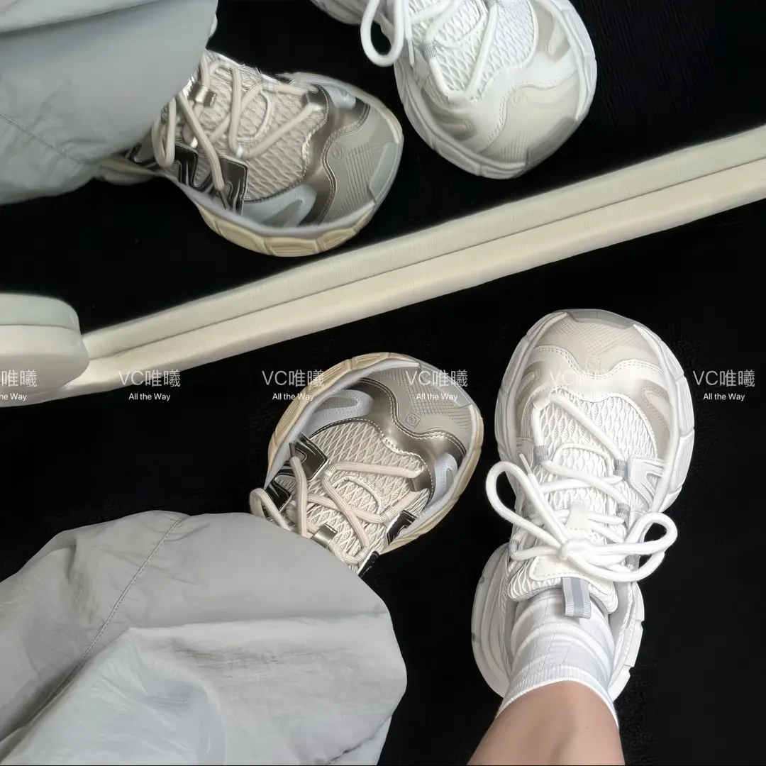 VC唯曦｜超正圆头老爹鞋卡皮巴拉厚底轻跑网面透气运动鞋
