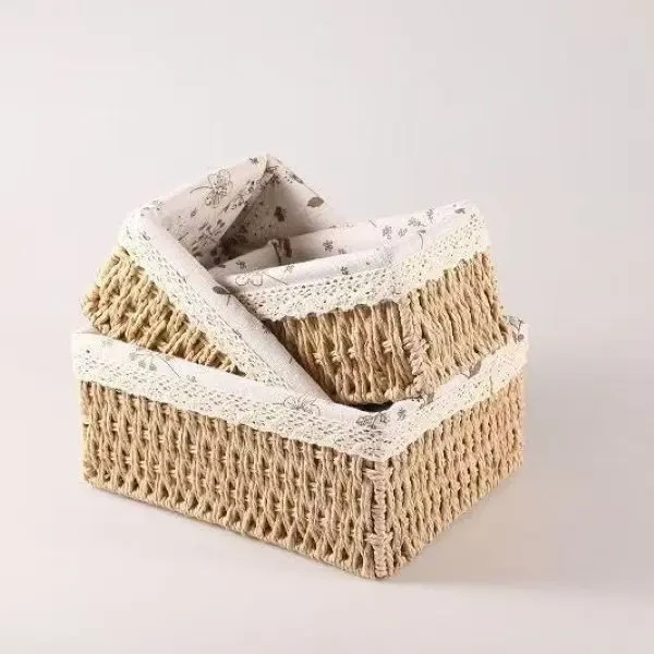 加大款带盖桌面收纳盒内衣化妆品钥匙零食茶几杂物客厅玄关收纳筐