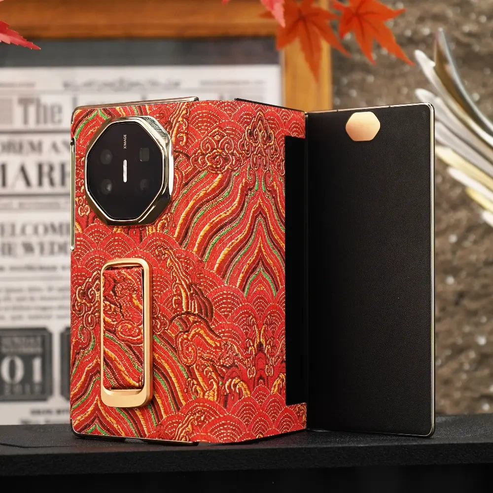 适用于华为MatT三折叠屏手机 鸿运腾浪手机套全包保护款