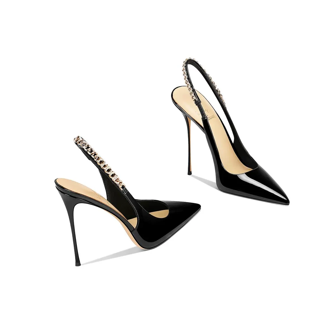 单跟鞋女2025爆款洋气黑色百搭配裙子新款法式尖头细跟高跟鞋女