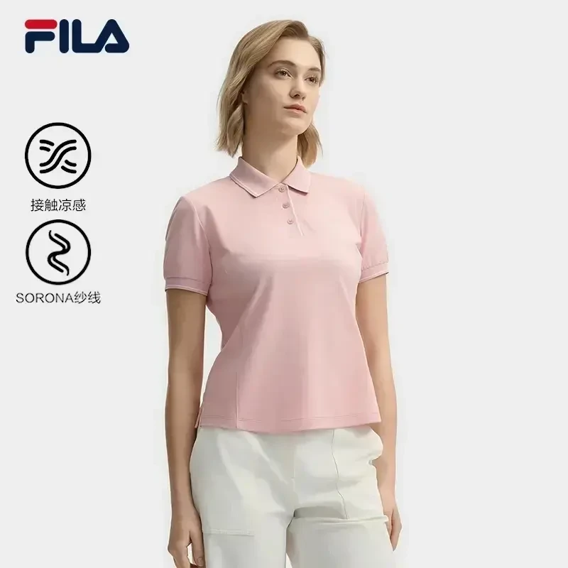 Fila/斐乐女装春夏新款户外运动休闲显瘦透气POLO短袖F11W523105F