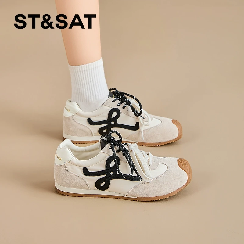 星期六复古德训鞋女2025春新款平底轻便休闲阿甘鞋百搭运动鞋