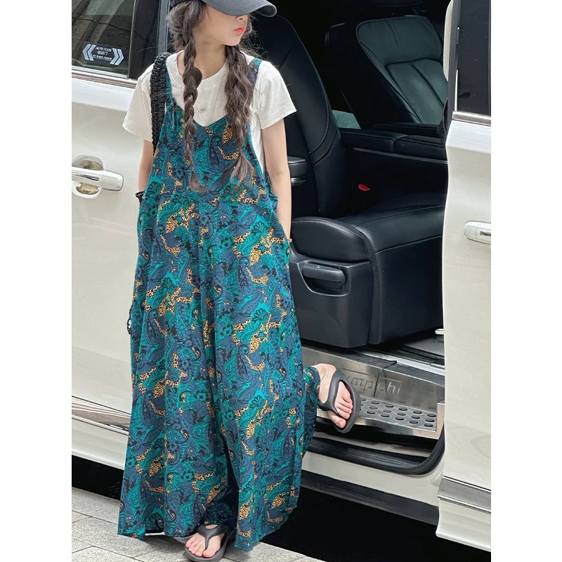 K28955韩系女童背带裤2025新款春夏装儿童裤子休闲女大童阔腿裙裤