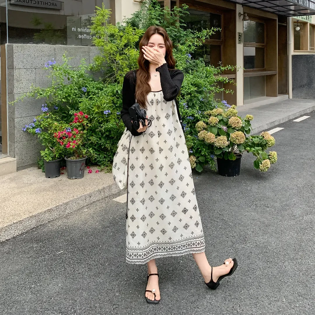 夏季ootd减龄穿搭套装裙女2025新款小众设计防晒开衫吊带裙两件套