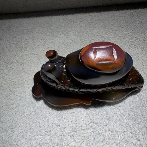 纯天然玛瑙#手工雕刻#安居乐业