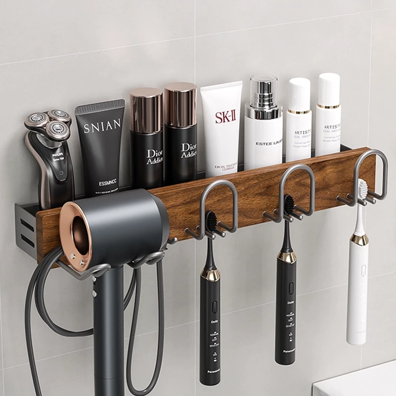 吹风机架卫生间牙刷架子置物架电动牙杯刷牙漱口杯免打孔