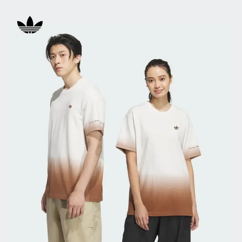 adidas/阿迪达斯情侣款宽松纯棉运动上衣短袖T恤情人节新款KB1921