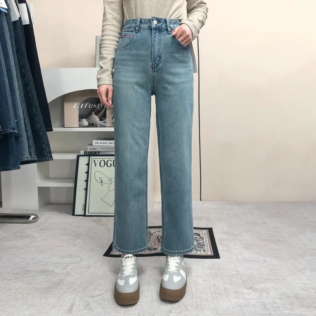 【399】代98宝宝MWMA百搭潮裤春款九分直筒四面弹牛仔裤