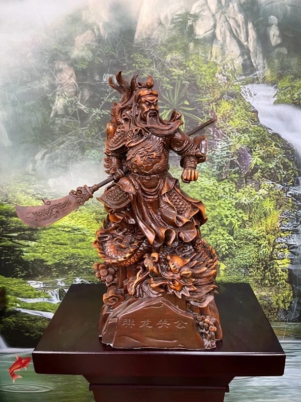 关二爷横刀关公工艺品摆件适用于办公室电视柜家居装饰