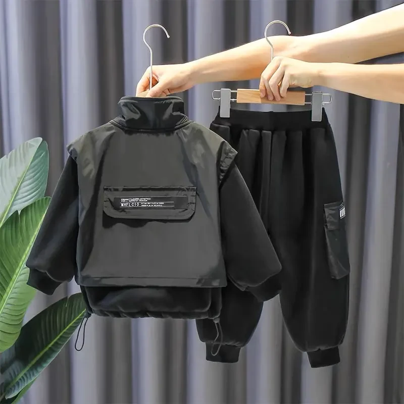 童装男童春装套装2026新款洋气痞帅儿童秋冬衣服春季工装两件套潮