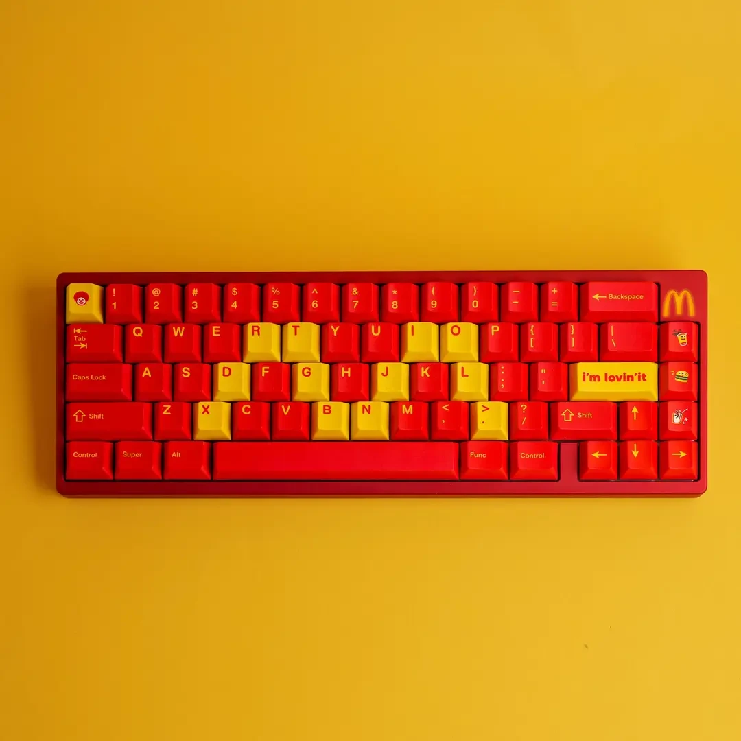 FBB原创键帽麦门PBT五面热升华客制化机械键盘键帽个性大红色