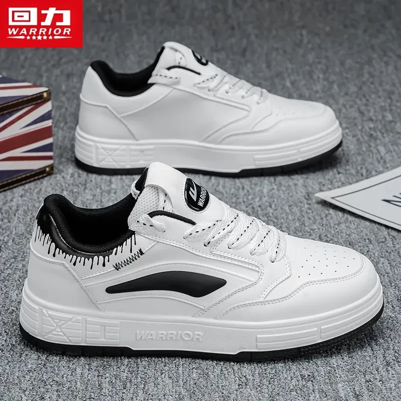 回力板鞋男款2025新款皮面厚底百搭防滑耐磨男士运动休闲小白潮鞋