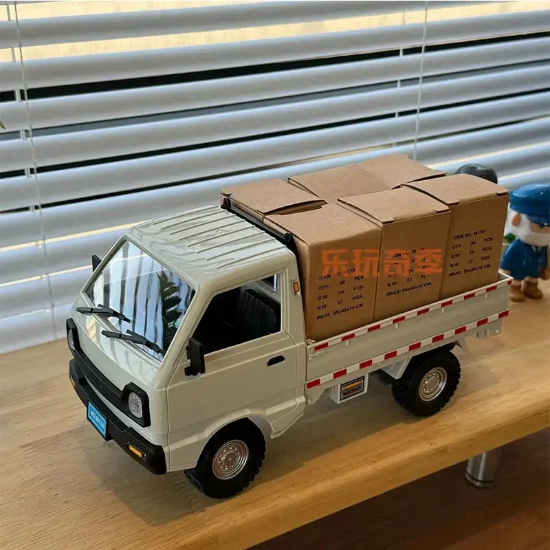 mini小货车轻型小卡车模型竞速双开门灯光皮卡玩具车生日礼物