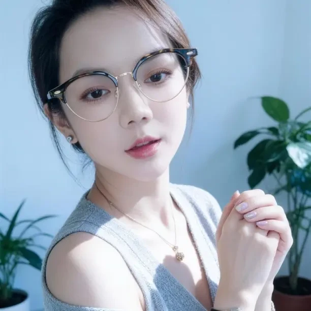 【M2518】新款高级感板材小圆框显瘦可配度数男女款近视眼镜