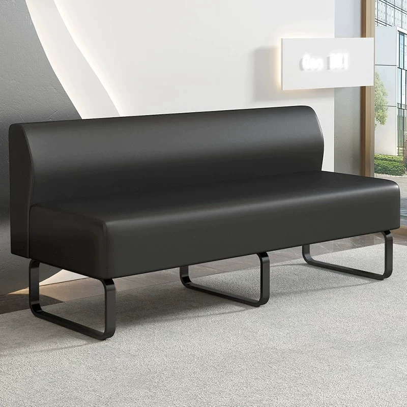 LK理发店美容院等候椅美容服装店休息区不锈钢沙发等候区长条椅