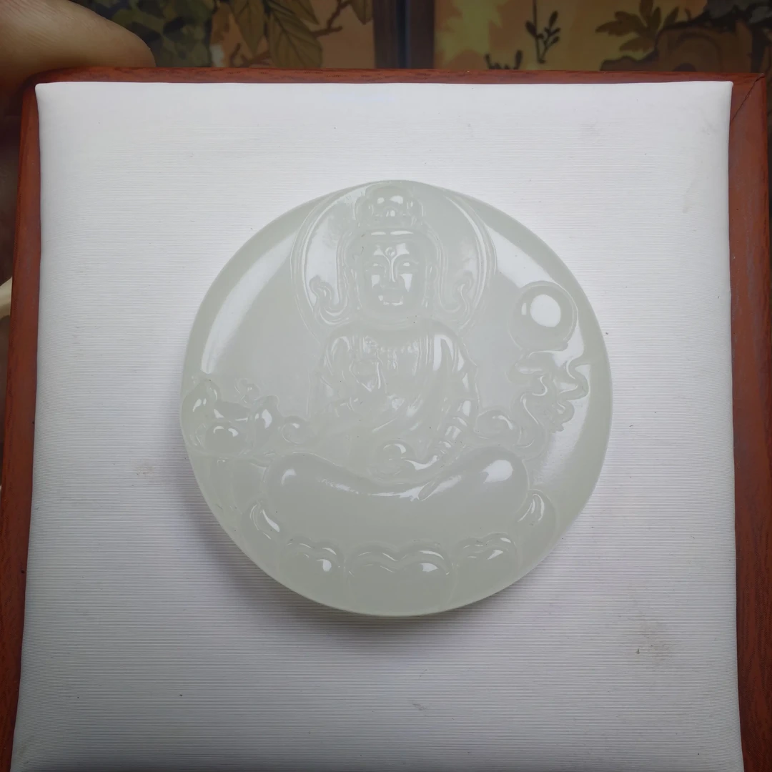 精品百搭镯心工艺坐莲观音雕刻工艺品