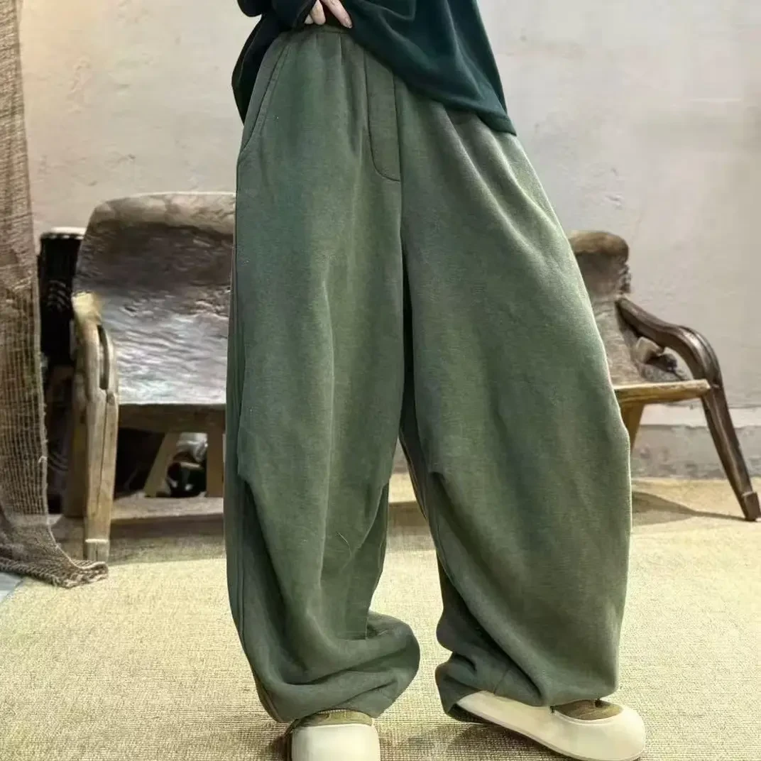 忆古朴拙250920款双面绒彩棉休闲卫裤