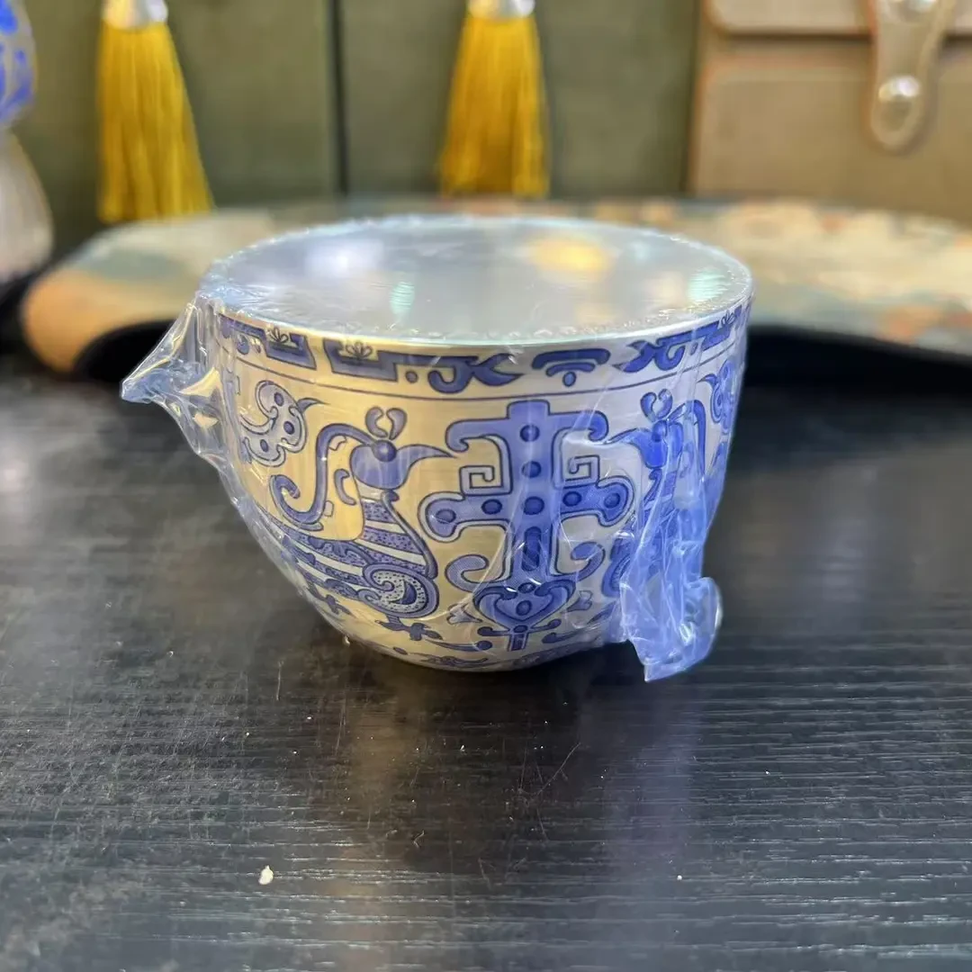 郑千山天命玄鸟蓝鸟银杯Y4795