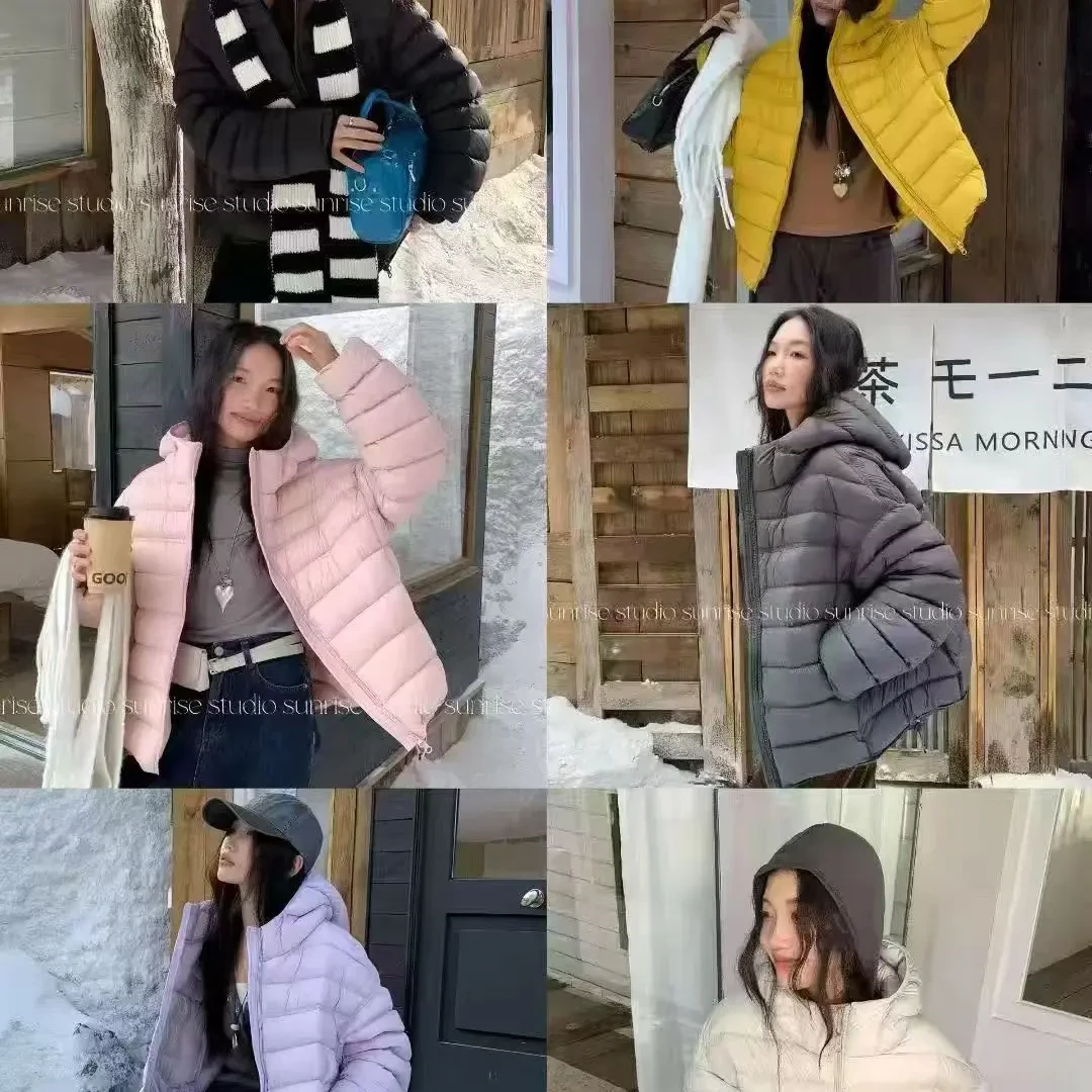 冬季新款连帽短款排骨女白鸭绒保暖时尚外套