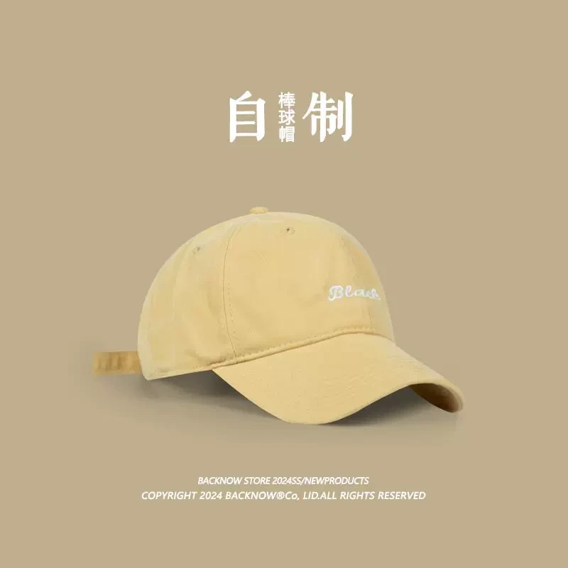 BACKNOW防晒字母刺绣休闲大头围帽子棒球帽百搭纯棉太阳帽时髦
