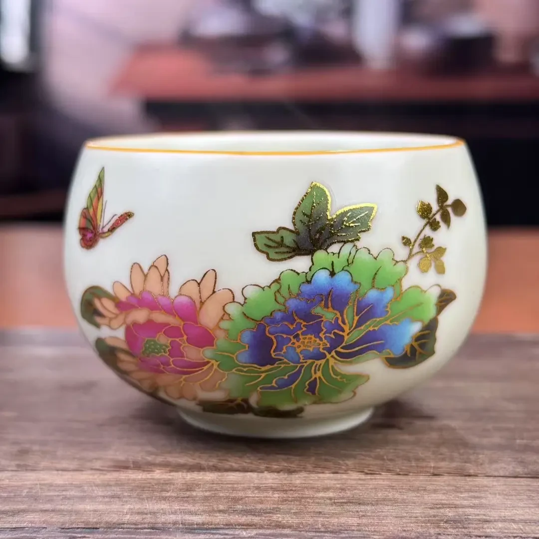 【臻品】变色牡丹罗汉杯A142