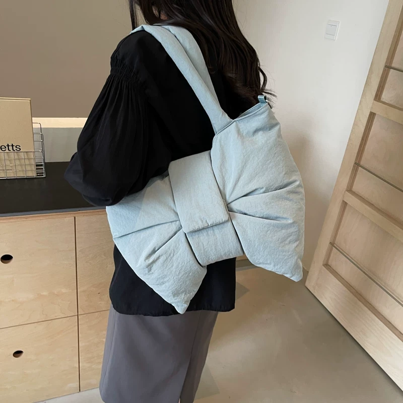 手提大容量蝴蝶结托特包女2025韩系时尚百搭腋下包上班通勤单肩包