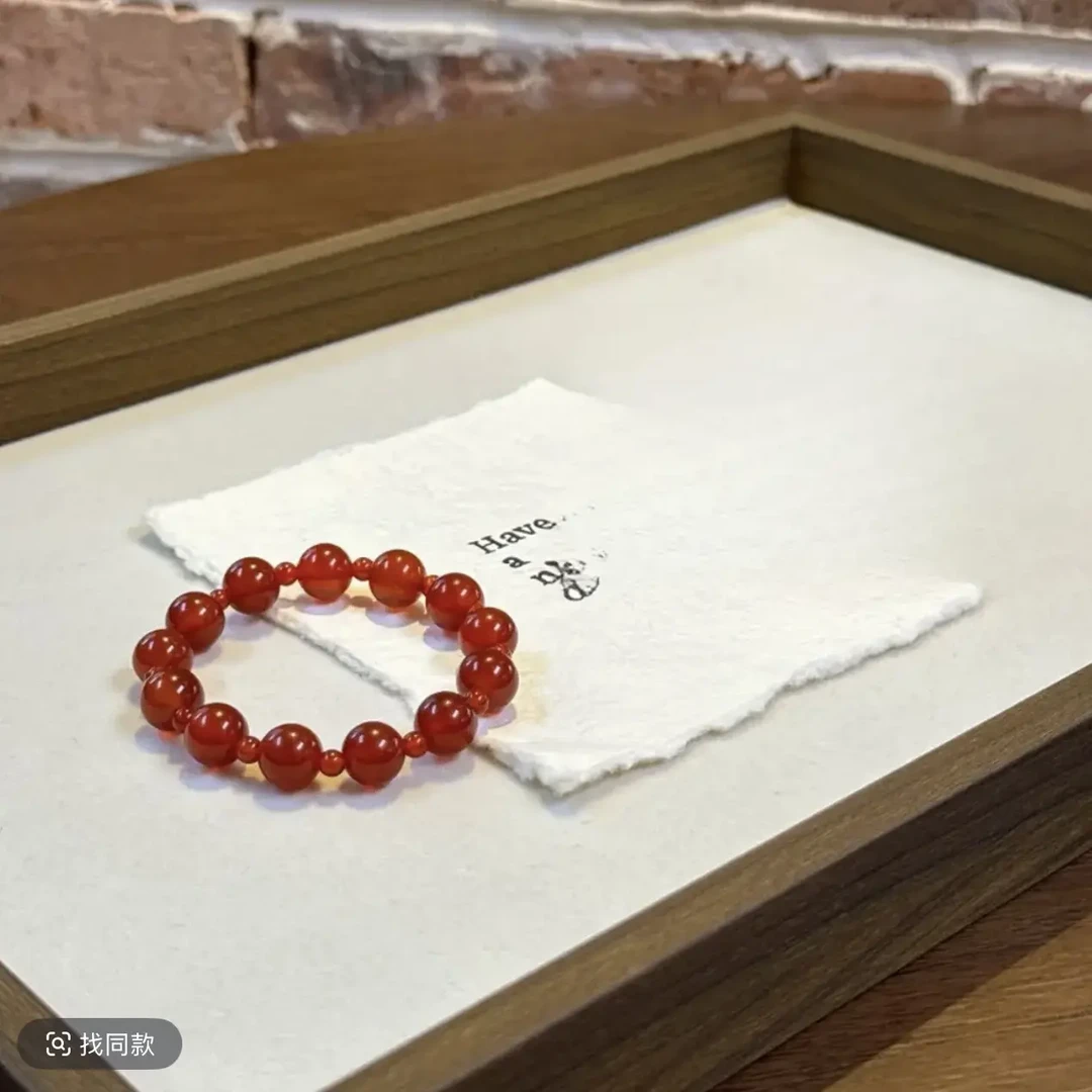 非金属珐琅手镯 女款红色大气本命年转运饰品，单圈轻奢时尚百搭
