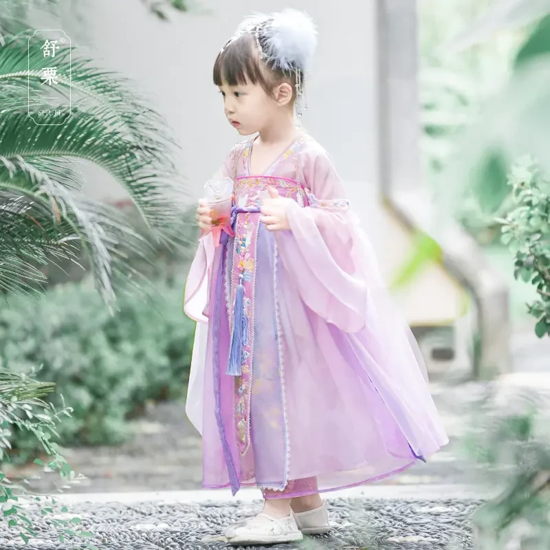 舒栗【广寒宫】嫦娥汉服女童中国风古装2024新款儿童裙子长袖春秋