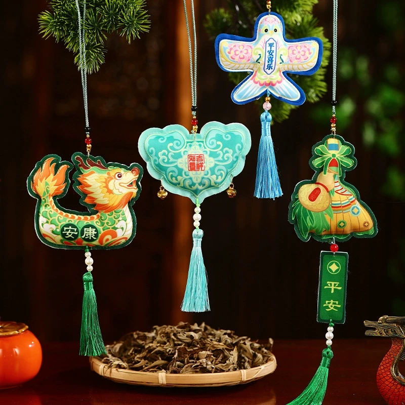 端午节龙舟香包香囊手工刺绣随身挂饰品古风汉服艾草荷包挂件批发