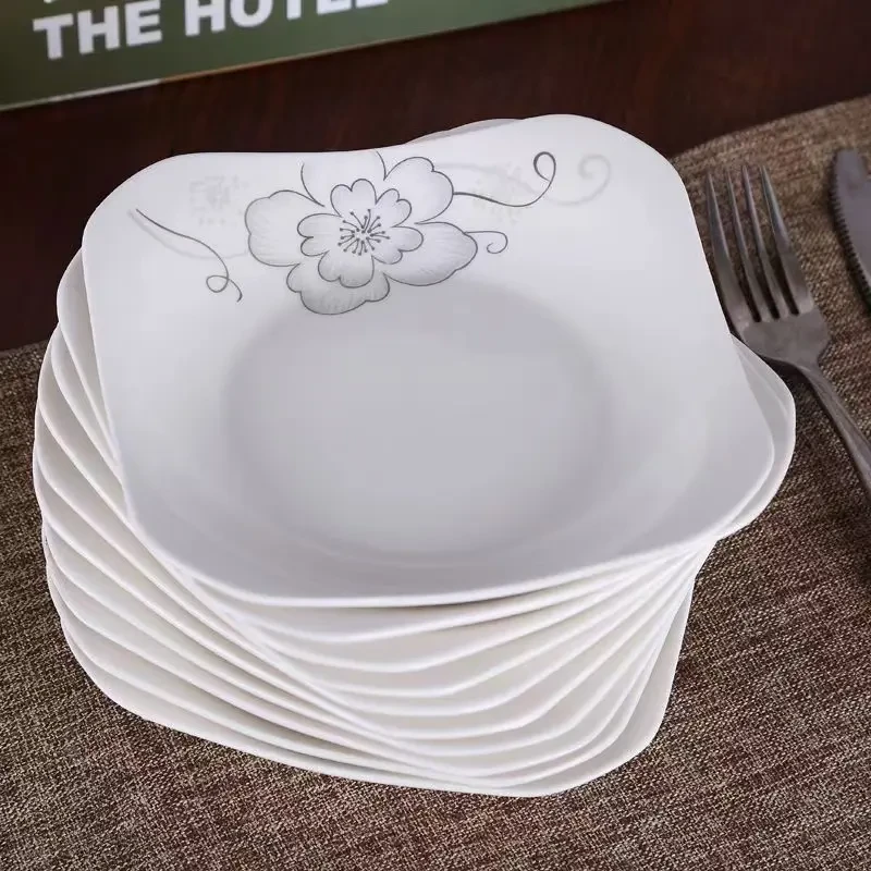 高颜值如意盘创意陶瓷家用菜盘碟子方形盘餐具可微波水果盘餐盘