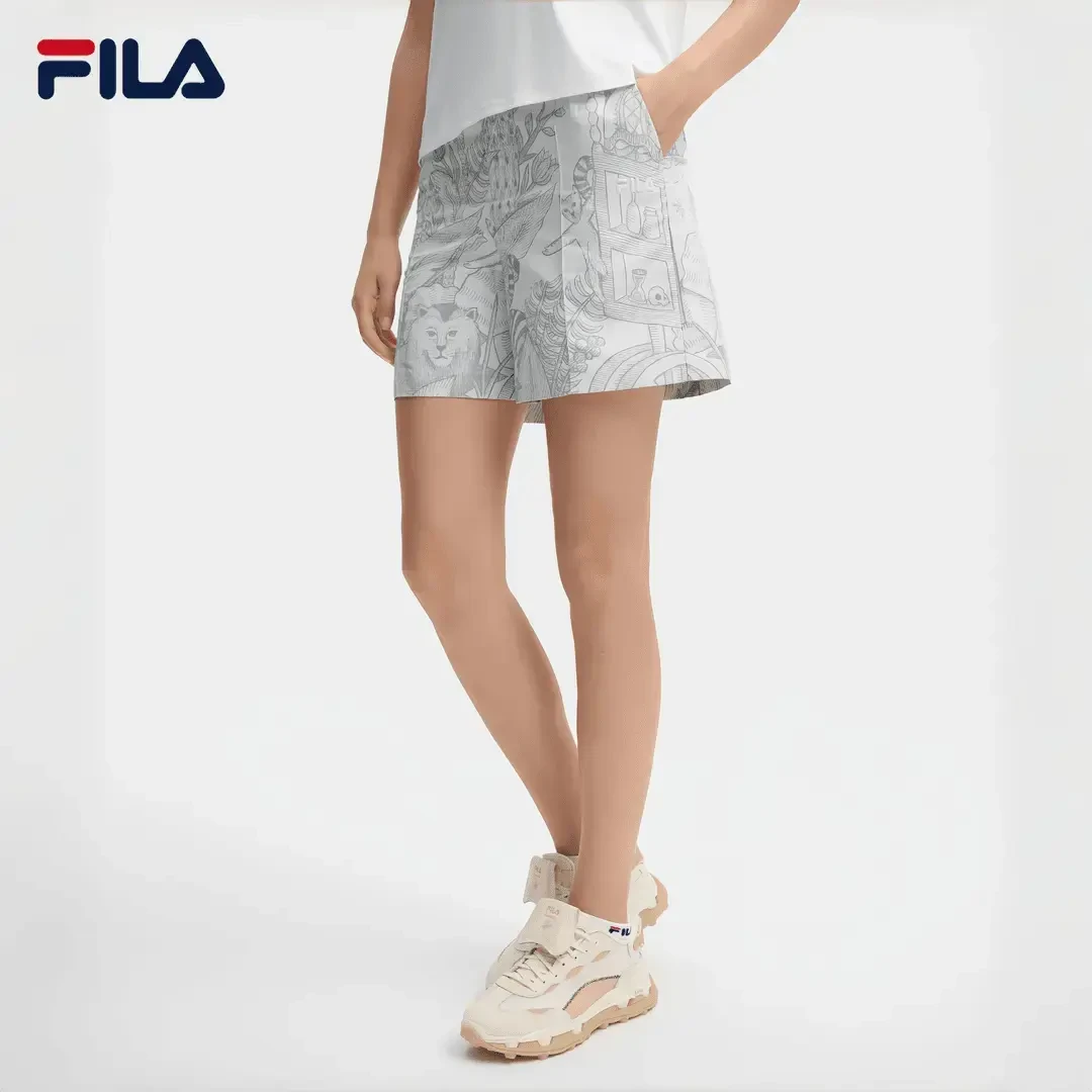 FILA/斐乐女子时尚休闲梭织短裤宽松精致时尚夏季必带F11W438806F